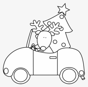 Black And White Elf And Reindeer Clip Art - Christmas Reindeer Clipart Black And White #2939134