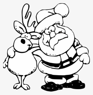 Reindeer Clipart Black And White Santa And Reindeer - Weihnachtsmann Mit Rentier Zum Ausmalen #2939285 Reindeer Clipart Black And White Santa And Reindeer - Weihnachtsmann Mit Rentier Zum Ausmalen #2939285