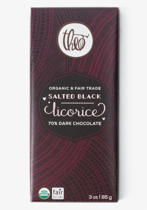 Theo Chocolate Salted Black Licorice 70% Dark Chocolate - Theo Chocolate, Organic Cocoa Nibs - 9 Oz #2939499