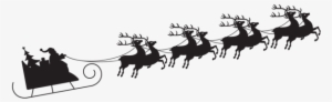 Santa With Sleigh Silhouette Transparent Png Clip Art - Santa Claus Silhouette Png #2939609