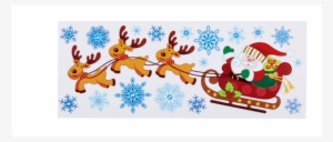 Christmas Window Decals, Santa With Reindeer - Cartoon #2939812