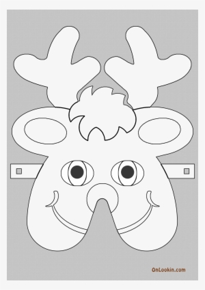 Reindeer Santa Face Mask Cut Out For Print And Colour - Santa Claus #2939909