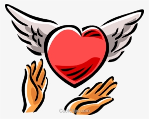 Heart With Wings Royalty Free Vector Clip Art Illustration - Cuore Con Le Ali #2941573