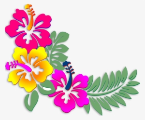 Hibiscus Clipart Coral - Flores Y Hojas Hawaianas #2942974