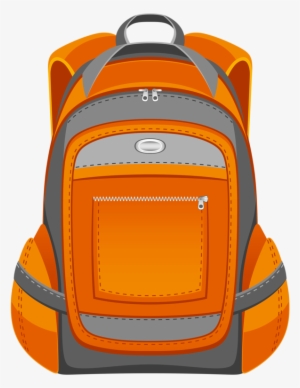 Backpack Clipart Color - Orange School Bag Clipart #2944559