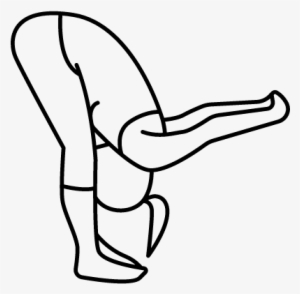 Woman Flexing Waist To Feet Vector - Line Art #2945432