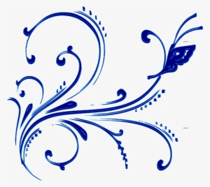 Blue Buttterfly Flourish Svg Clip Arts 600 X 537 Px #2946338