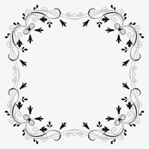 Floral, Flowers, Flourish, Decorative, Ornamental - Black Flower Border Transparent #2946342