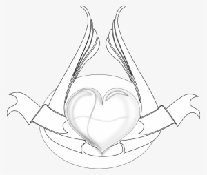 Heart With Wings Black White Line Art 999px 192 - Adult #2946901