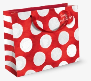 Red Bold Dot Large Gift Bag - Dazzling Dots Large Bag With Gift Tag #2948595