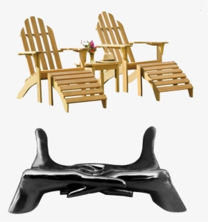 Double - Adirondack, 5-piece Chat Set, Natural Shorea, Outdoor #2949399