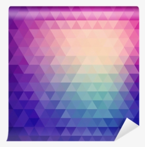 Retro Mosaic Pattern Of Geometric Triangle Shapes Wall - Triangle #2949582