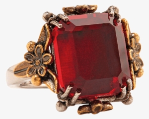 Alexander Mcqueen Gold-plated Silver Ring With Crystal, - Ruby #2950474