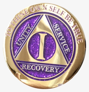 10 Year Aa Medallion Elegant Glitter Purple Gold & #2951050