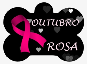 Ossinho Outubro Rosa Fundo Preto - Black #2951400