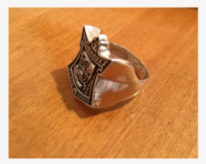 Costume Vigoroux's Kenpo Shield Shape Silver Ring - Titanium Ring #2951726