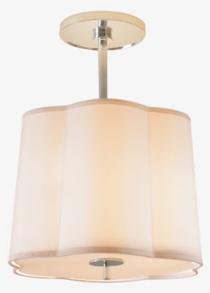 Simple Scallop Hanging Shade In Soft Silver With Silk - Leedy Interiors #2952698