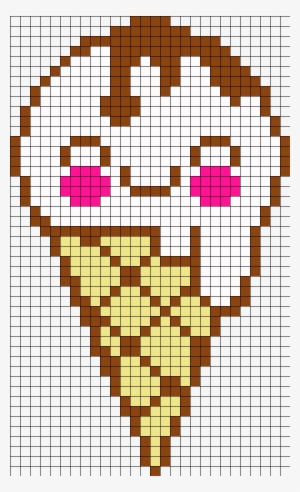 Helado Kawaii Perler Bead Pattern / Bead Sprite - Ponto Cruz Sorvete #2953126