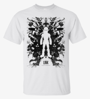 Link Ink Blot T-shirt - Posters Legend Of Zelda Black And White #2953326