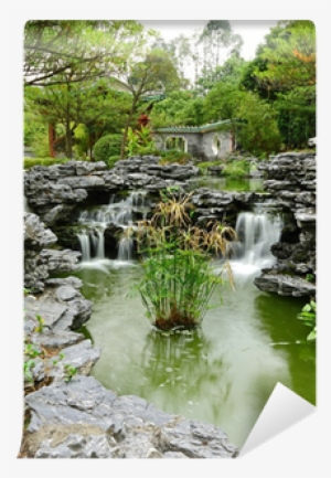 Chinese Garden With Flowing Water Wall Mural • Pixers® - Water #2953334