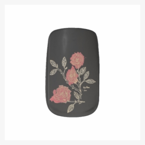 Red Roses Inkblot Floriogrpahy, Black Print Minx® Nail - Guitar Pick #2953394
