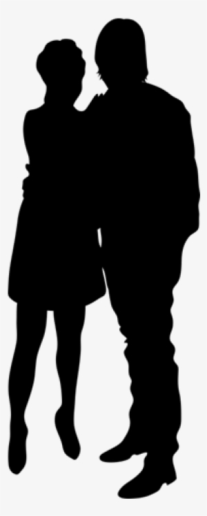 Vinilo Decorativo Silueta Pareja Hombre Pelo Largo - Silueta De Pareja Png #2954475