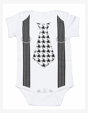 More Views - Ganz Tie With Suspenders Houndstooth Diaper Shirt, #2954888