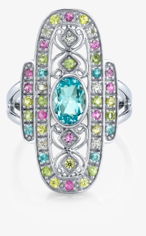 Antique Pastel Rainbow Cocktail Ring - Diamond #2954915