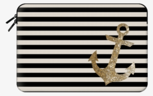Gold Glitter Anchor In Black And Nude - Black And Gold Shower Curtain #2956595