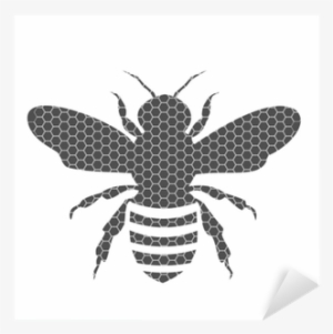 Black Bee Silhouette Isolated On White Background Sticker - Bee Bella #2957787