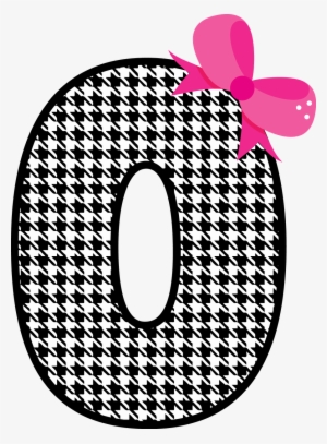 Números Con Diferentes Texturas Y Moño O Lazo Rosa - 0 Number Clipart Png #2958235