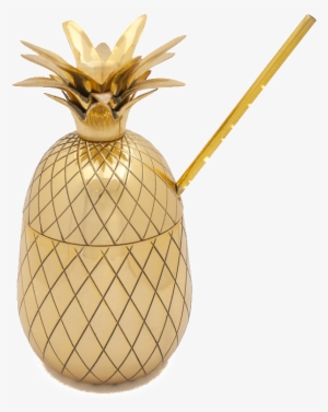 Large Gold Pineapple With Straw #2958324