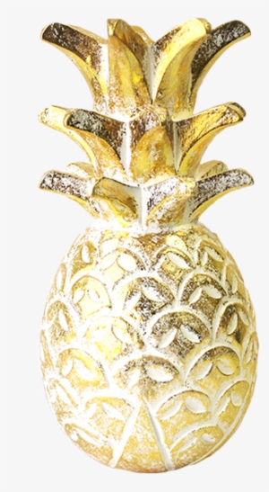 Gold White Washed Pineapple Table Decor - Gold #2958691