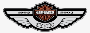 Harley Davidson Motor Cycles Wings 100 Years Logo Vector - Emblem Harley Davidson 100 Anniversary #2958729