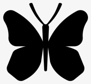 Butterfly Wings Vector - Butterfly Silhouette Rounded Wings #2958855