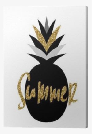 Black And Gold Pineapple Design Canvas Print • Pixers® - Black And Gold Pineapple Background #2958979