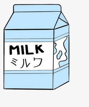 Blue Girls Kawaii Cute Tumblr Dreams Milk Cookies Girl - Blue Aesthetic Stickers #2959496