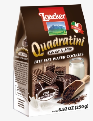 Quadratini Cocoa & Milk Bite Size Wafer Cookies - Loacker Quadratini Cocoa And Milk #2959694