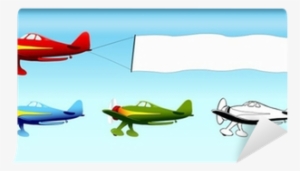 Plane With Blank Sky Banner, Aerial Advertising, Vector - Aereo Striscione #2959823