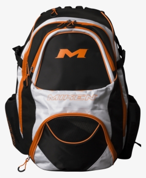 Black, White, And Orange Miken Xl Baseball And Softball - Miken Xl Backpack Mkbg18 #2959951
