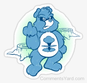 sad blue care bear