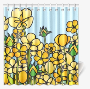 Buttercup Flower Field Yellow Floral Arrangement Shower - Window Valance #2960249
