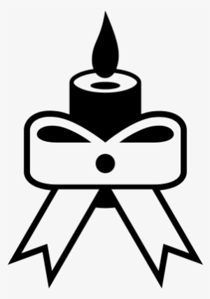 Candle Burning With A Ribbon For Christmas Vector - Icon #2961314