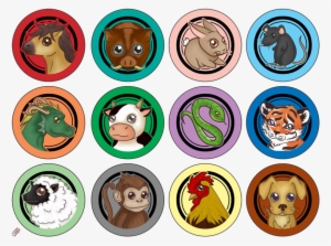Cute Chinese Zodiac Painted Vector Clipart Zodiac Royalty-free - Vintage Buttons Transparent Background #2962220