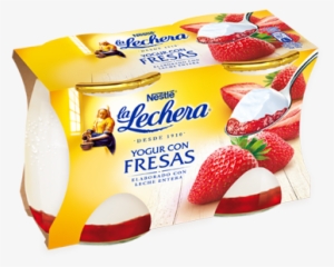 Yogur Con Fresas - La Lechera Postre De Trufa #2963450