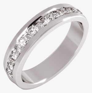 Anillos De Boda Oro Blanco Con Diamantes - Anillo Oro Blanco Y Diamante #2965570