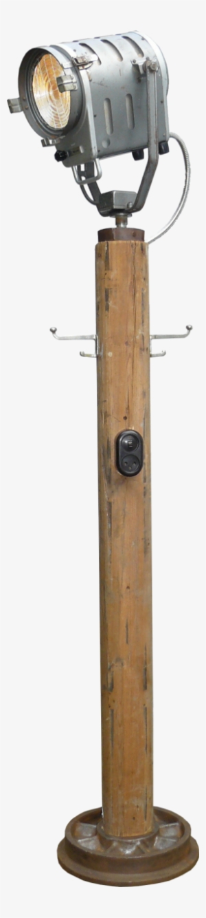 Floorlamp Theaterlight Philips On Wooden Pole With - Plywood #2966170