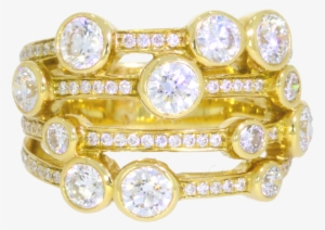 18ct Yellow Gold Diamond Bubble Ring #2966487
