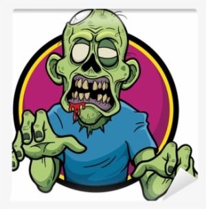 Vector Illustration Of Cartoon Zombie Wall Mural • - Cartoon Zombie Face #2967881