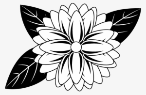 Dahlia Clip Art - Dahlia Clipart Black And White #2968202